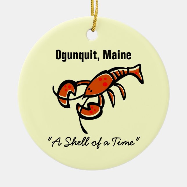 Adorno De Cerámica Ogunquit, langosta de Maine (Frente)