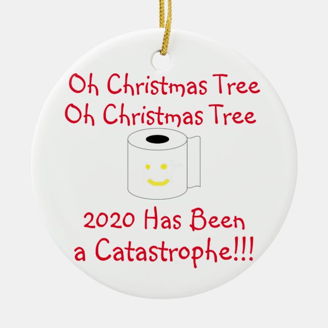 Adorno De Cerámica Oh Árbol de Navidad 2020 ha sido una catástrofe (Frente)