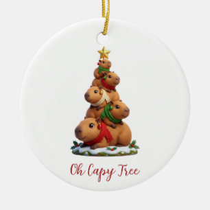 Adorno De Cerámica Oh Capy Árbol Capibara Árbol de Navidad Pila