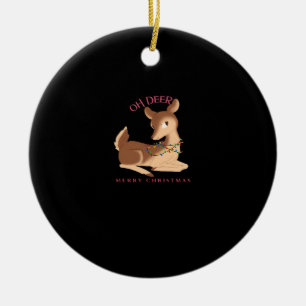 Adorno De Cerámica Oh Ciervo Navidad Diseño Moderno