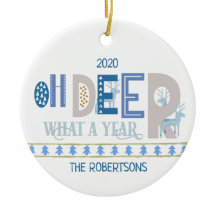 Oh ciervo qué año Navidades divertidos azul