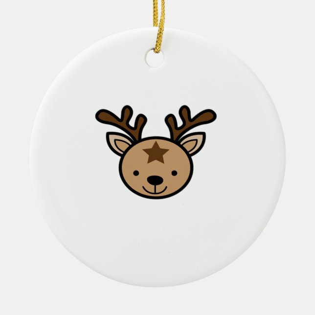 Adorno De Cerámica Oh Cute Deer Minimal Design (Frente)