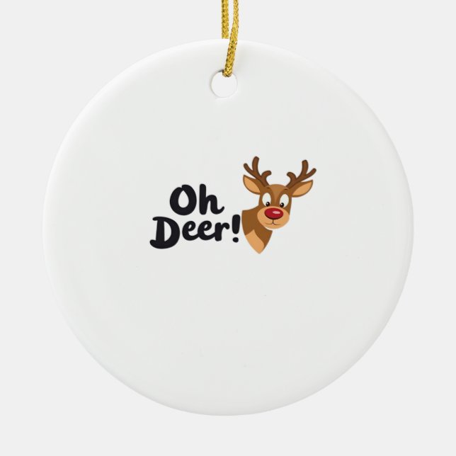 Adorno De Cerámica Oh Deer Clean Minimal Seeing Ornament (Frente)