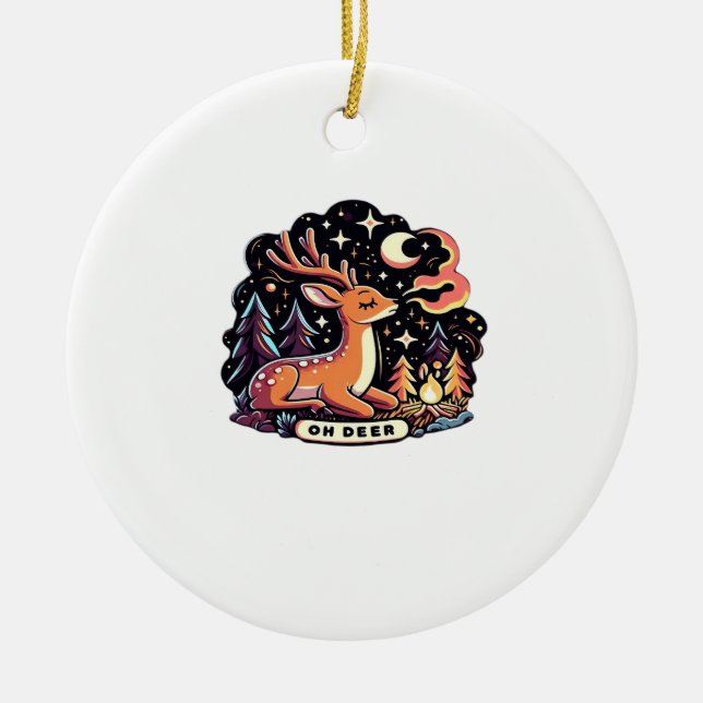 Adorno De Cerámica Oh Deer Contemporary Graphic Vibe (Frente)