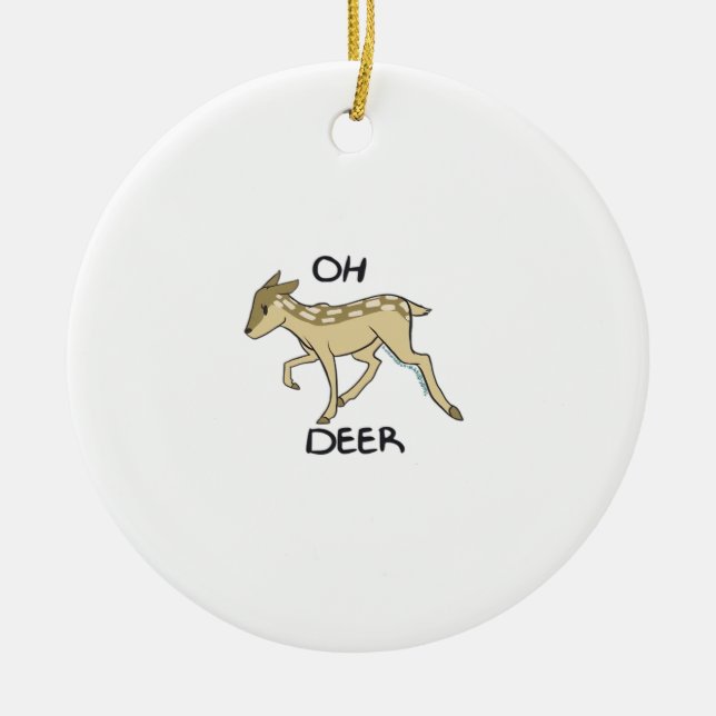 Adorno De Cerámica Oh Deer Elegant Timeless Style Ornament (Frente)