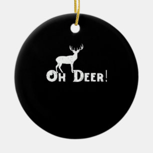 Adorno De Cerámica Oh Deer Estilo Gráfico Limpio
