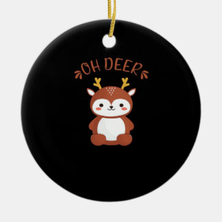 Adorno De Cerámica Oh Deer Kawaii Deer Playful Art Style