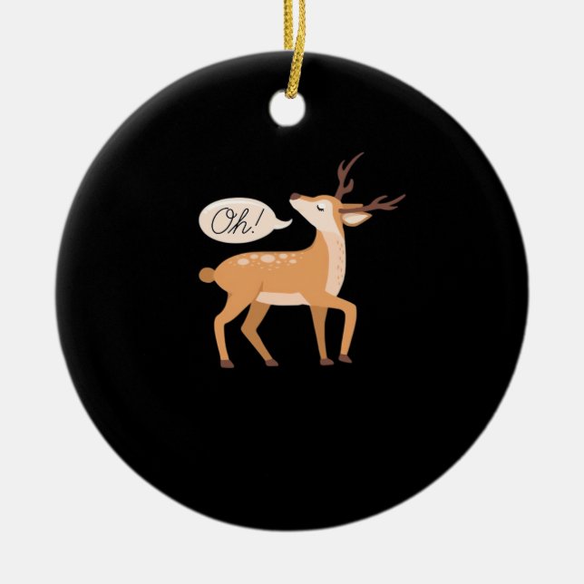 Adorno De Cerámica Oh Deer Minimal Clean Aesthetic Ornament (Frente)