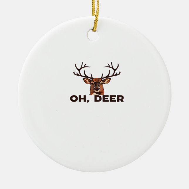 Adorno De Cerámica Oh Deer Modern Clean Design Ornament (Frente)