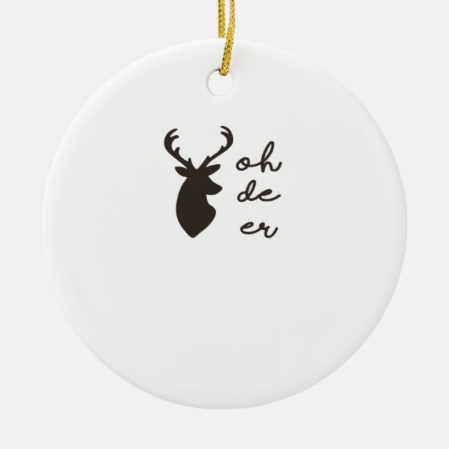 Adorno De Cerámica Oh Deer Modern Graphic Style Ornament (Frente)