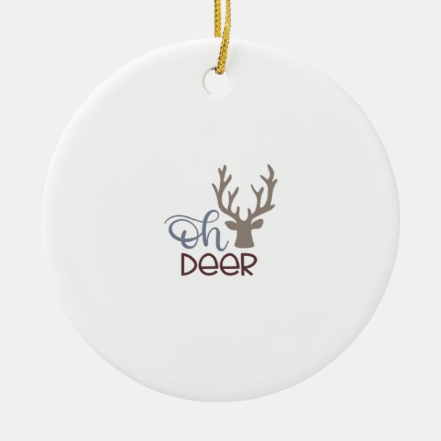 Adorno De Cerámica Oh Deer Retro Classic Design Ornament (Frente)