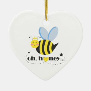 Adorno De Cerámica Oh Honey Valentines reina Bee personaje con tiara