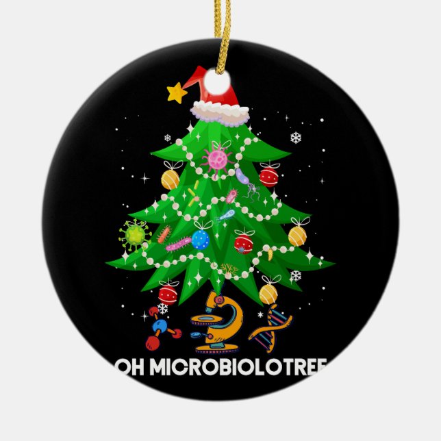 Adorno De Cerámica Oh Microbiólogo Microbiólogo Árbol de Navidad Mi (Frente)