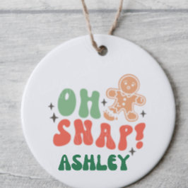Adorno De Cerámica Oh Navidades retro chistosos que dicen personaliza