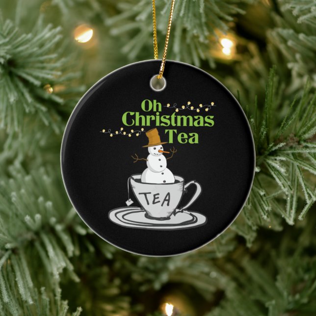Adorno De Cerámica Oh Navidades Té - Vacaciones de Tea Lover (Árbol)