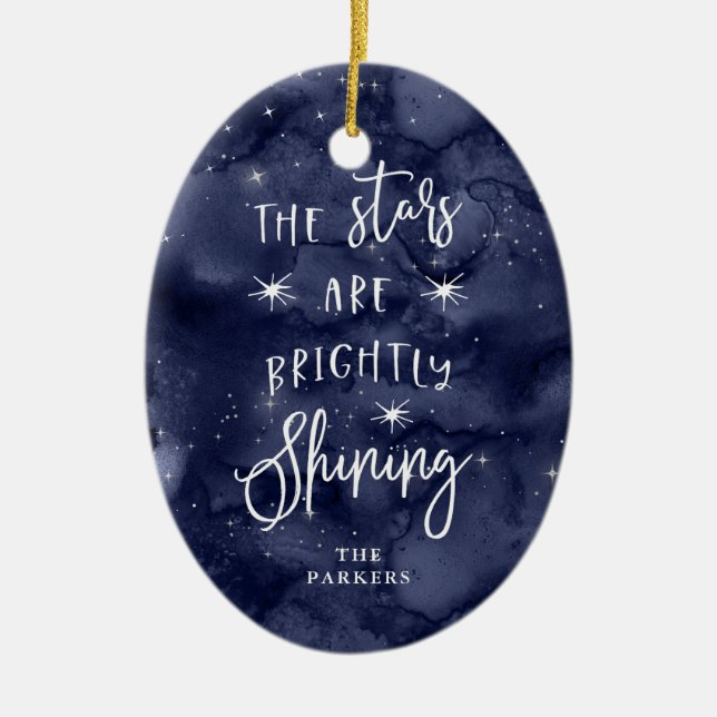 Adorno De Cerámica Oh, Noche Santa | Estrellas de Navidades con foto (Frente)