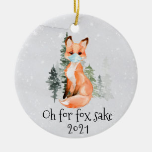 Adorno De Cerámica OH para los Navidades de la máscara facial Fox Sak