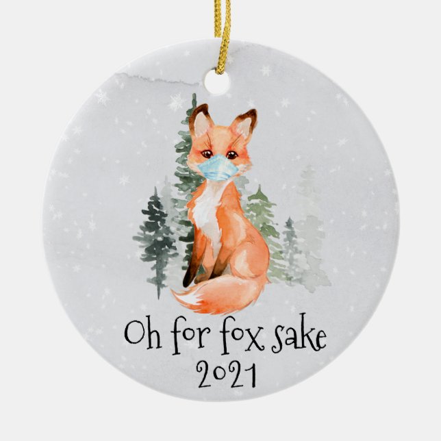 Adorno De Cerámica OH para los Navidades de la máscara facial Fox Sak (Frente)