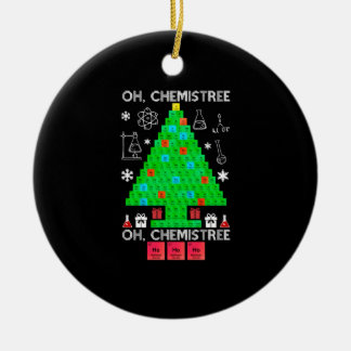 Adorno De Cerámica Oh Químist Chemist Tree Funny Science Navidades