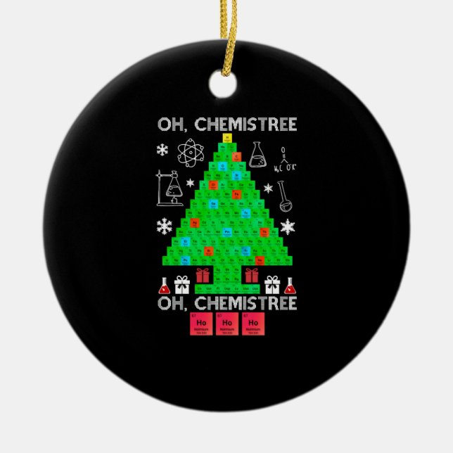 Adorno De Cerámica Oh Químist Chemist Tree Funny Science Navidades (Frente)