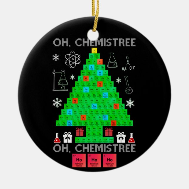 Adorno De Cerámica Oh Químist Chemist Tree Funny Science Navidades (Frente)