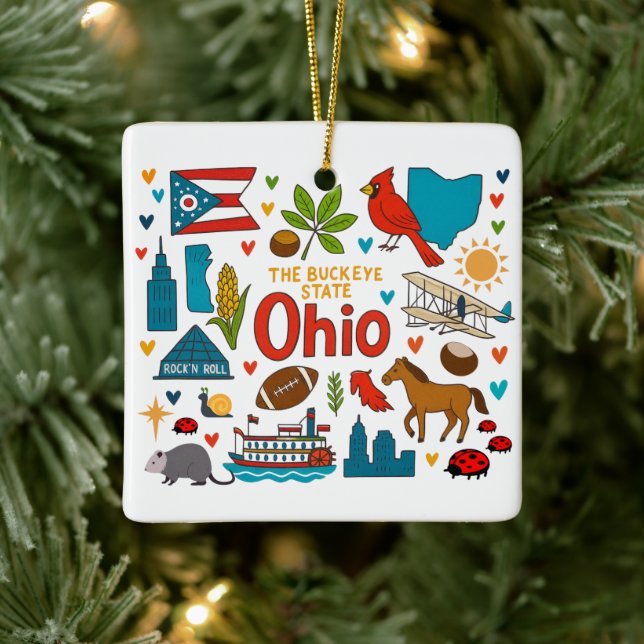 Adorno De Cerámica Ohio Custom Family Trip Christmas (Árbol)