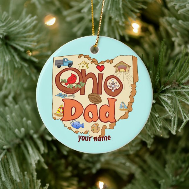 Adorno De Cerámica Ohio Dad (Árbol)
