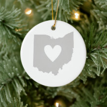 Ohio Shaped Gray Heart Buckeye Love Gray Ohioan
