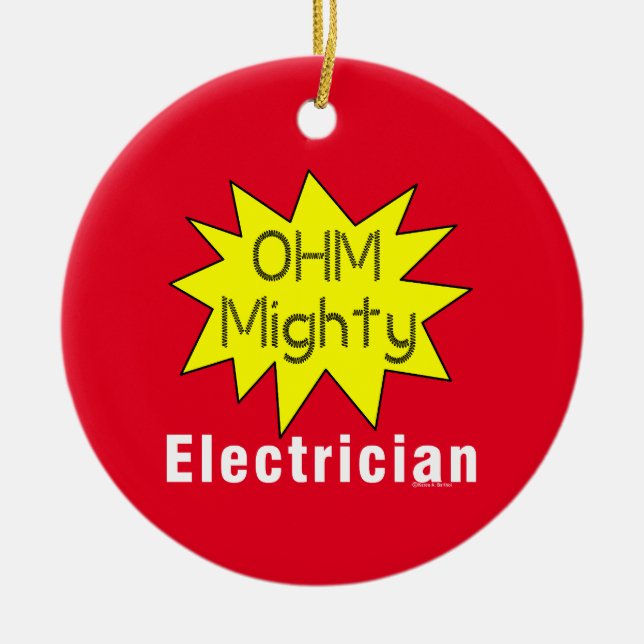 Adorno De Cerámica Ohm Mighty Electrician (Frente)