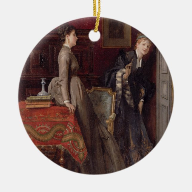 Adorno De Cerámica Oído por casualidad (aceite en el panel) (Frente)