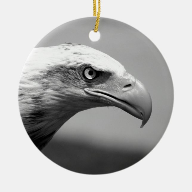 Adorno De Cerámica Ojo de águila blanca y negra (Frente)