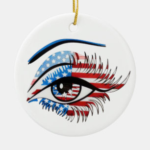 Adorno De Cerámica Ojo de la bandera estadounidense, Clipart de subli