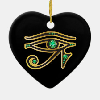 Adorno De Cerámica Ojo Esmeralda de Ra en oro