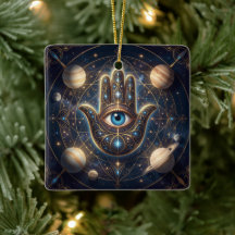 Ojo Turco Hamsa Celestial Dorado Armada Cósmica