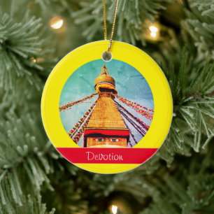 Adorno De Cerámica Ojos Buda y devoción - Estudiantes Boudhanath en 