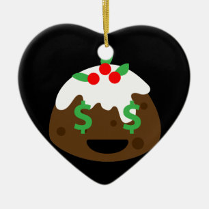 Adorno De Cerámica ojos de dinero navidades pudding