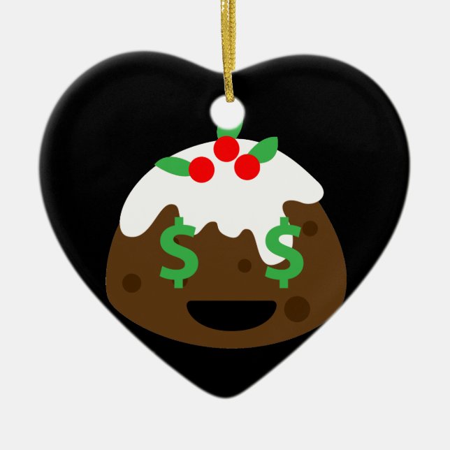 Adorno De Cerámica ojos de dinero navidades pudding (Frente)