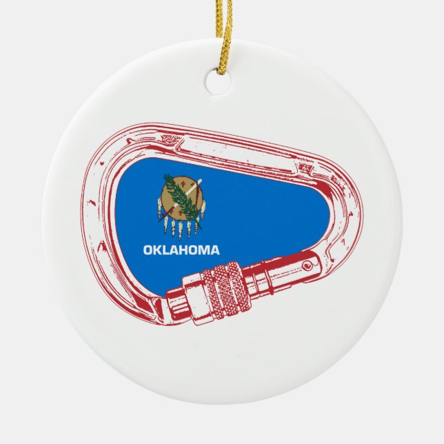 Adorno De Cerámica Oklahoma Climbing Carabiner (Frente)