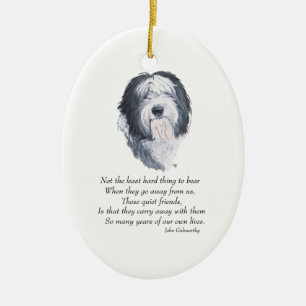 Adorno De Cerámica Old English Sheepdog Puente del Arcoíris