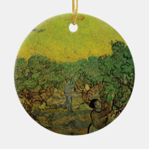 Adorno De Cerámica Olivar con figuras cosechando, Vincent van Gogh