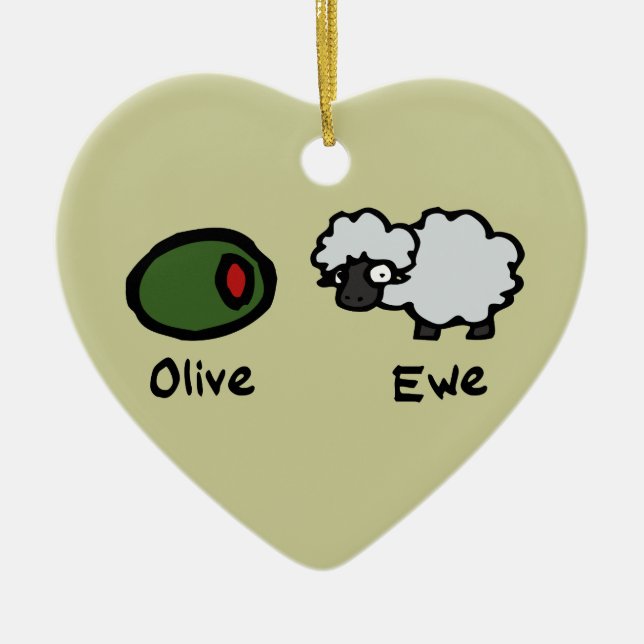 Adorno De Cerámica Olive Ewe (Frente)