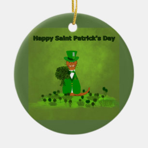 Adorno De Cerámica Oliver The Otter Picking Shamrocks- Saint Patrick