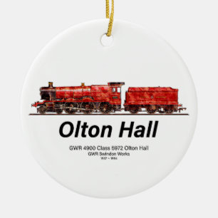 Adorno De Cerámica Olton Hall Vintage Steam Train English Locomotive