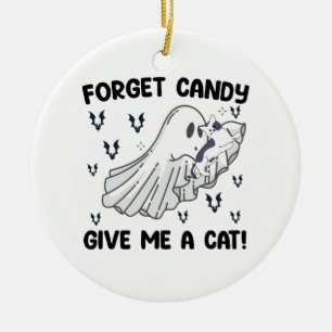 Adorno De Cerámica Olvida Caramelos Dame Un Gato Halloween