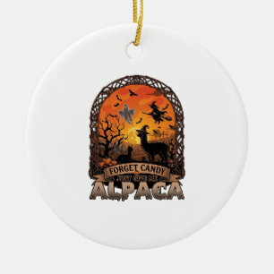 Adorno De Cerámica Olvidar Caramelo Solo Dame Alpaca Halloween Fantas