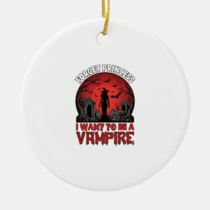 Adorno De Cerámica Olvidar princesa quiere ser vampiro Halloween_1