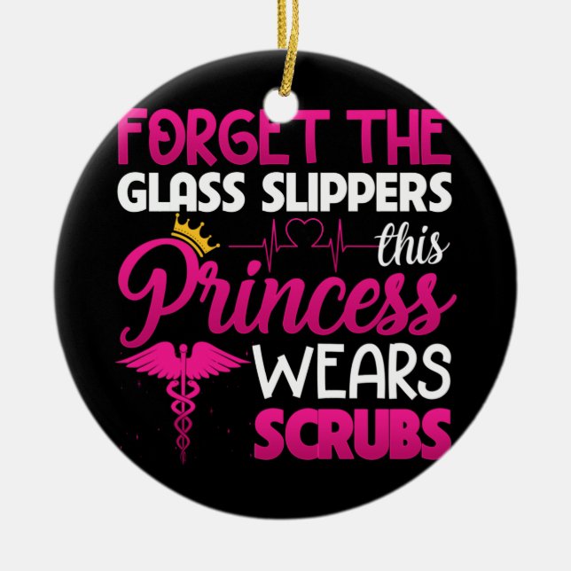 Adorno De Cerámica Olvídate de las zapatillas de cristal que la princ (Frente)