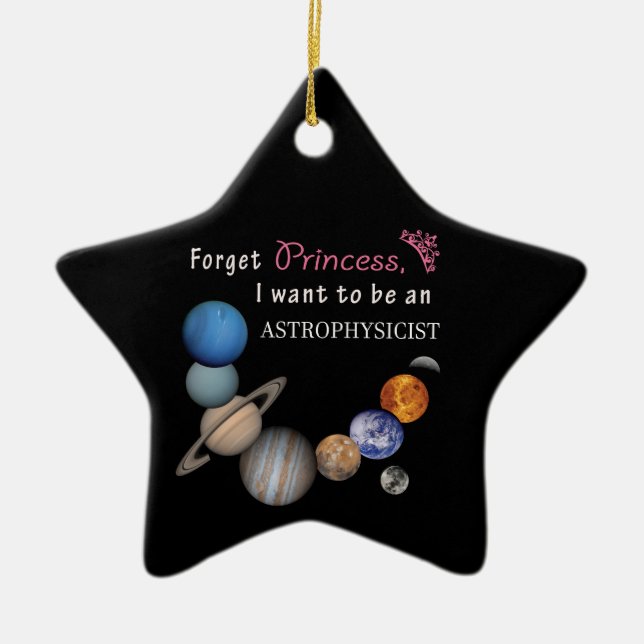 Adorno De Cerámica Olvide a la princesa - astrofísico (Frente)