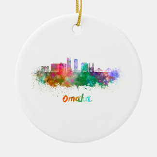 Adorno De Cerámica Omaha V2 skyline in watercolor