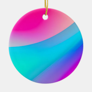 Adorno De Cerámica Ombre acuarela abstracta pastel rosa azul